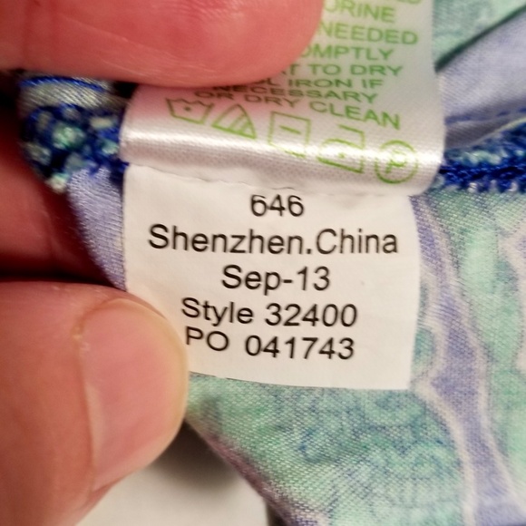 Lilly Pulitzer Strapless Romper w/ Pockets Blue w/ Green Elephants Size L - Picture 9 of 9